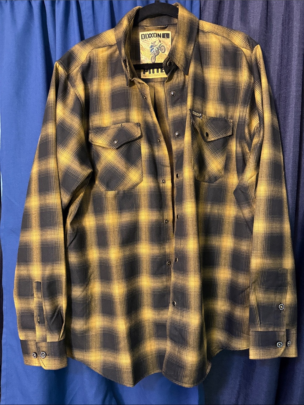 DIXXON Black and Yellow Plaid Snap-Front Button-Down Shirt